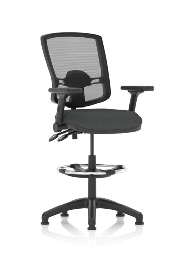 Eclipse Plus II Lever Task Operator Chair Deluxe Mesh Back High Rise Draughtsman Kit Height Adjustable And Folding Arms Bespoke Seat Quest Mussel