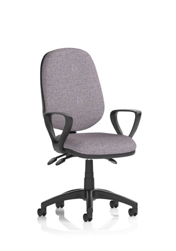 Eclipse Plus III Lever Task Operator Chair With Loop Arms Bespoke Colour Back And Seat Rivet Fuse