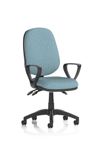 Eclipse Plus III Lever Task Operator Chair With Loop Arms Bespoke Colour Back And Seat Rivet Quench