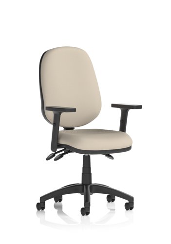 Eclipse Plus III Lever Task Operator Chair With Height Adjustable Arms Bespoke Colour Back And Seat Quest Salt