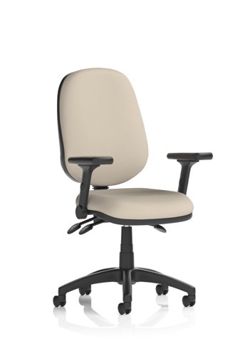 Eclipse Plus III Lever Task Operator Chair With Height Adjustable And Folding Arms Bespoke Colour Back And Seat Quest Salt