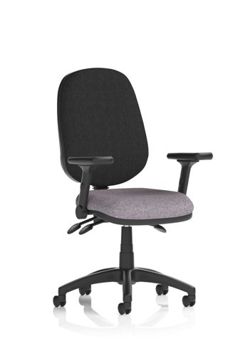 Eclipse Plus III Lever Task Operator Chair With Height Adjustable And Folding Arms Bespoke Colour Seat Rivet Fuse