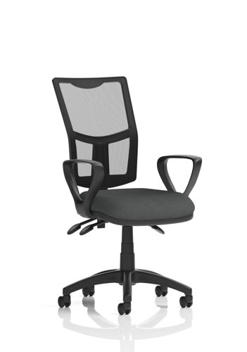 Eclipse Plus III Lever Task Operator Chair Mesh Back With Loop Arms Bespoke Colour Seat Quest Mussel