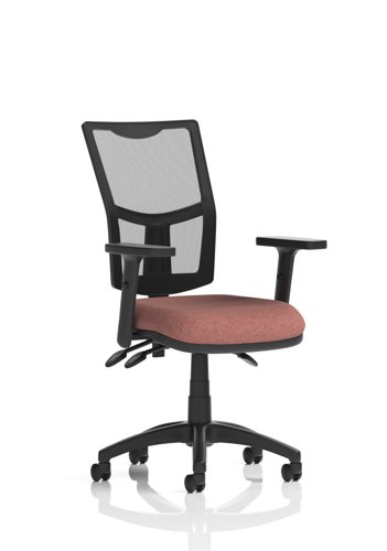 Eclipse Plus III Lever Task Operator Chair Mesh Back With Height Adjustable Arms Bespoke Colour Seat Rivet Forge