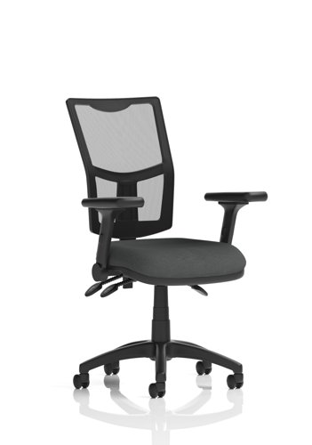 Eclipse Plus III Lever Task Operator Chair Mesh Back With Height Adjustable And Folding Arms Bespoke Colour Seat Quest Mussel