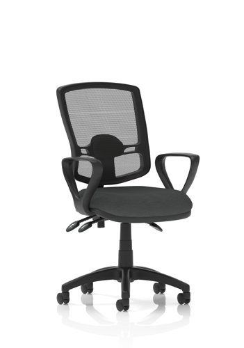 Eclipse Plus III Lever Task Operator Chair Deluxe Mesh Back With Loop Arms Bespoke Colour Seat Quest Mussel