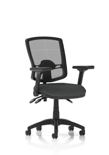 Eclipse Plus III Lever Task Operator Chair Deluxe Mesh Back With Height Adjustable And Folding Arms Bespoke Colour Seat Quest Mussel
