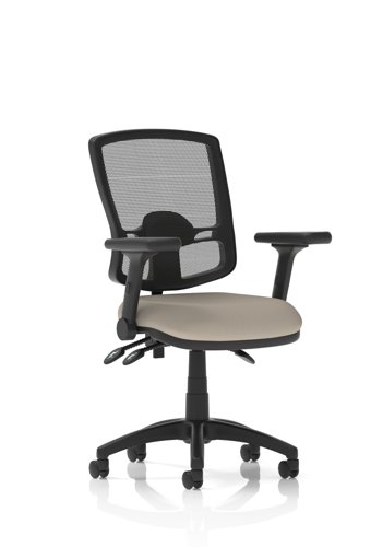 Eclipse Plus III Lever Task Operator Chair Deluxe Mesh Back With Height Adjustable And Folding Arms Bespoke Colour Seat Quest Salt