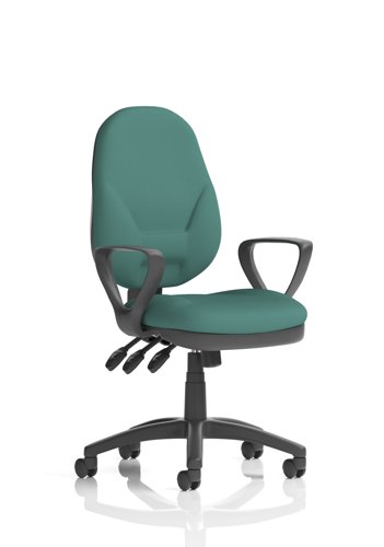 Eclipse Plus XL Lever Task Operator Chair With Loop Arms Bespoke Colour Back And Seat Quest Kelp