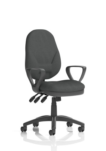Eclipse Plus XL Lever Task Operator Chair With Loop Arms Bespoke Colour Back And Seat Quest Mussel