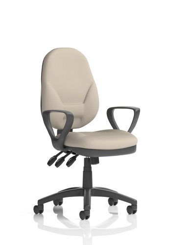 Eclipse Plus XL Lever Task Operator Chair With Loop Arms Bespoke Colour Back And Seat Quest Salt