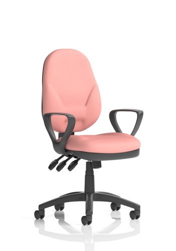 Eclipse Plus XL Lever Task Operator Chair With Loop Arms Bespoke Colour Back And Seat Quest Shrimp
