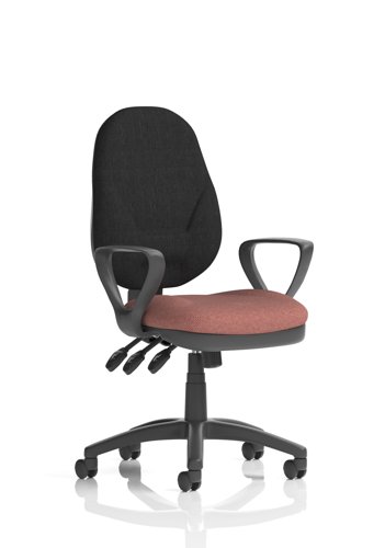 Eclipse Plus XL Lever Task Operator Chair With Loop Arms Bespoke Colour Seat Rivet Fuse