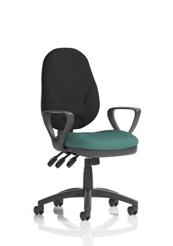 Eclipse Plus XL Lever Task Operator Chair With Loop Arms Bespoke Colour Seat Quest Kelp