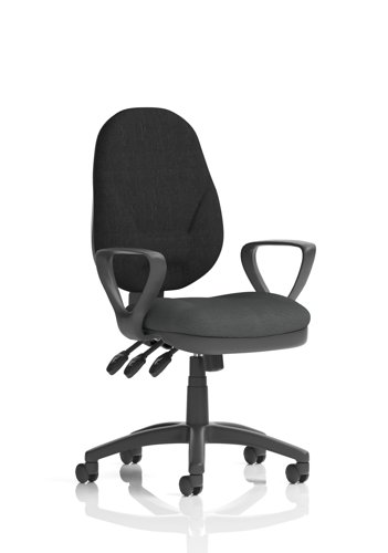 Eclipse Plus XL Lever Task Operator Chair With Loop Arms Bespoke Colour Seat Quest Mussel