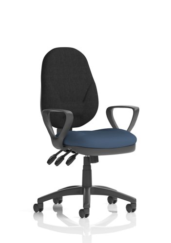 Eclipse Plus XL Lever Task Operator Chair With Loop Arms Bespoke Colour Seat Quest Whelk