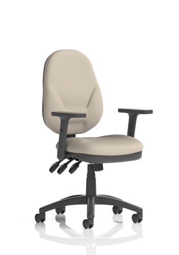 Eclipse Plus XL Lever Task Operator Chair With Height Adjustable Arms Bespoke Colour Back And Seat Quest Salt