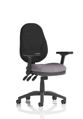 Eclipse Plus XL Lever Task Operator Chair With Height Adjustable And Folding Arms Bespoke Colour Seat Rivet Fuse