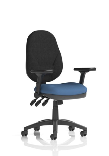 Eclipse Plus XL Lever Task Operator Chair With Height Adjustable And Folding Arms Bespoke Colour Seat Quest Limpet