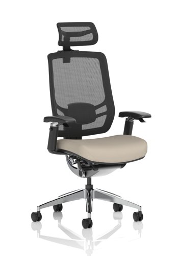 Ergo Click Mesh Back With Headrest Bespoke Colour Seat Quest Salt