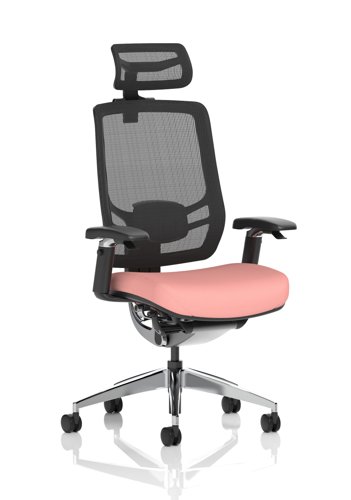 Ergo Click Mesh Back With Headrest Bespoke Colour Seat Quest Shrimp