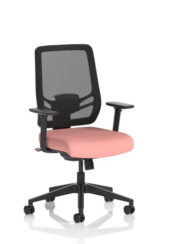 Ergo Twist Mesh Back Ergonomic Task Operator Office Chair With Height Adjustable Arms Bespoke Colour Seat Quest Shrimp
