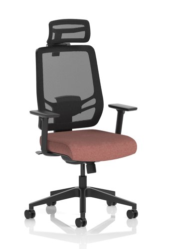 Ergo Twist Mesh Back Ergonomic Task Operator Office Chair With Height Adjustable Arms With Headrest Bespoke Colour Seat Rivet Forge