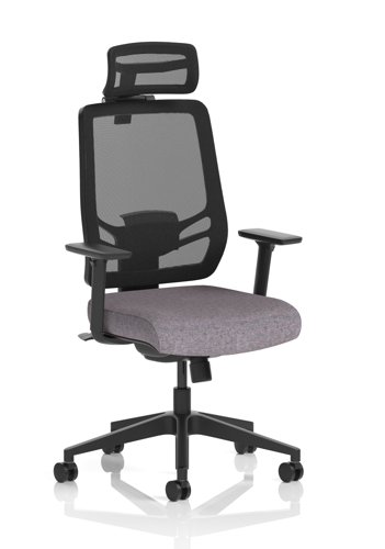 Ergo Twist Mesh Back Ergonomic Task Operator Office Chair With Height Adjustable Arms With Headrest Bespoke Colour Seat Rivet Fuse