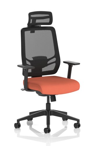 Ergo Twist Mesh Back Ergonomic Task Operator Office Chair With Height Adjustable Arms With Headrest Bespoke Colour Seat Quest Crab