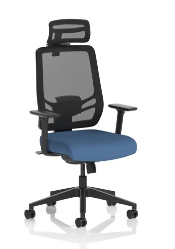 Ergo Twist Mesh Back Ergonomic Task Operator Office Chair With Height Adjustable Arms With Headrest Bespoke Colour Seat Quest Limpet