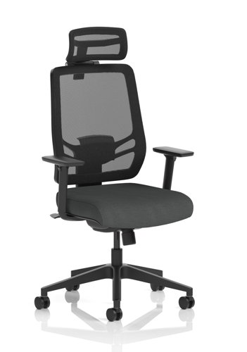 Ergo Twist Mesh Back Ergonomic Task Operator Office Chair With Height Adjustable Arms With Headrest Bespoke Colour Seat Quest Mussel