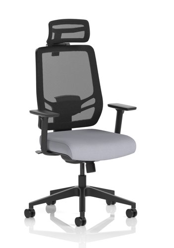 Ergo Twist Mesh Back Ergonomic Task Operator Office Chair With Height Adjustable Arms With Headrest Bespoke Colour Seat Quest Shell