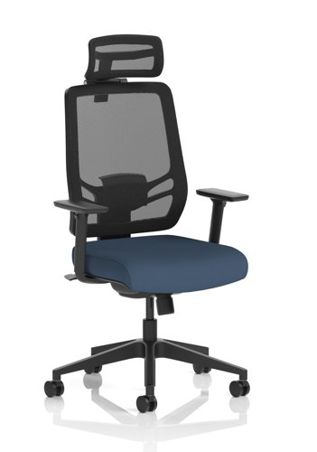Ergo Twist Mesh Back Ergonomic Task Operator Office Chair With Height Adjustable Arms With Headrest Bespoke Colour Seat Quest Whelk
