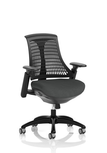 Flex Task Operator Chair Black Frame Black Back Bespoke Colour Seat Quest Mussel