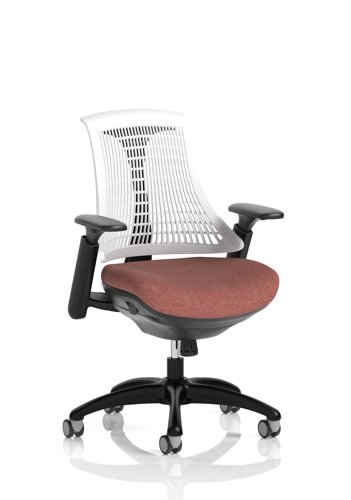 Flex Task Operator Chair Black Frame White Back Bespoke Colour Seat Rivet Forge
