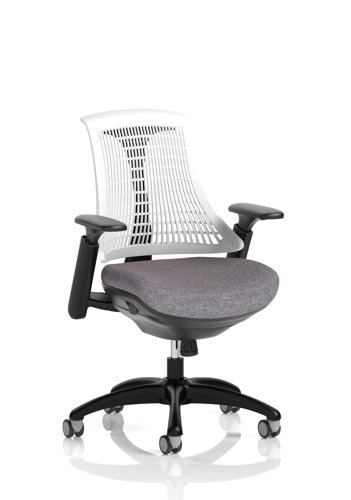 Flex Task Operator Chair Black Frame White Back Bespoke Colour Seat Rivet Fuse
