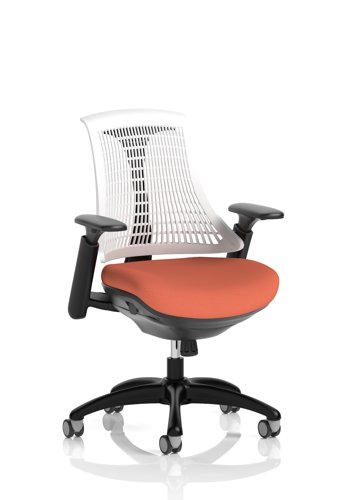 Flex Task Operator Chair Black Frame White Back Bespoke Colour Seat Quest Crab