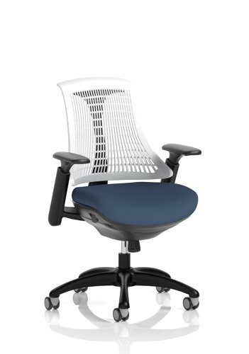 Flex Task Operator Chair Black Frame White Back Bespoke Colour Seat Quest Whelk
