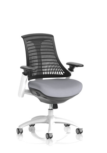 Flex Task Operator Chair White Frame Black Back Bespoke Colour Seat Quest Shell