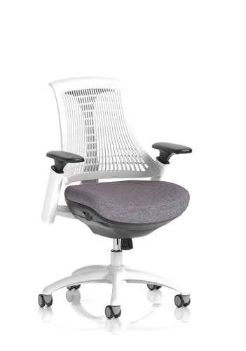 Flex Task Operator Chair White Frame White Back Bespoke Colour Seat Rivet Fuse