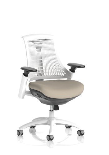 Flex Task Operator Chair White Frame White Back Bespoke Colour Seat Quest Salt