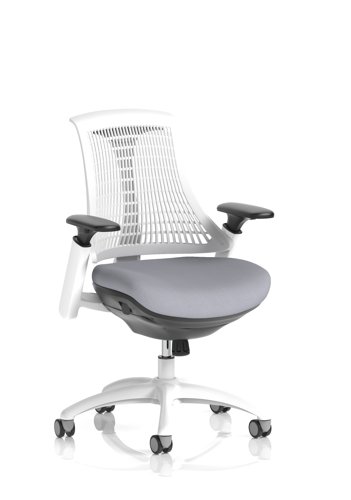 Flex Task Operator Chair White Frame White Back Bespoke Colour Seat Quest Shell