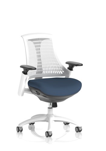 Flex Task Operator Chair White Frame White Back Bespoke Colour Seat Quest Whelk