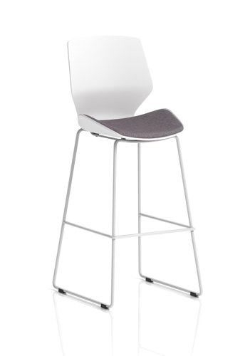 Florence White Frame High Stool Bespoke Colour Seat Rivet Fuse