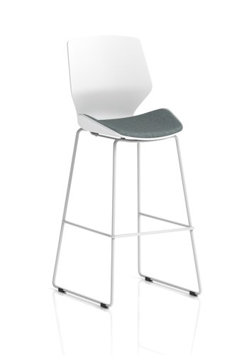 Florence White Frame High Stool Bespoke Colour Seat Rivet Tensile