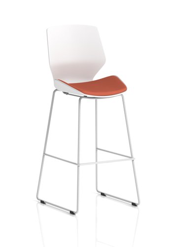 Florence White Frame High Stool Bespoke Colour Seat Quest Crab