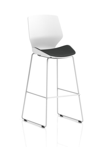 Florence White Frame High Stool Bespoke Colour Seat Quest Mussel