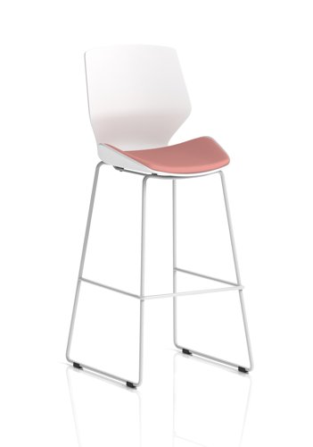 Florence White Frame High Stool Bespoke Colour Seat Quest Shrimp