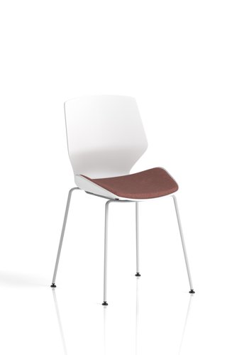 Florence White Frame Visitor Chair Bespoke Colour Seat Rivet Forge