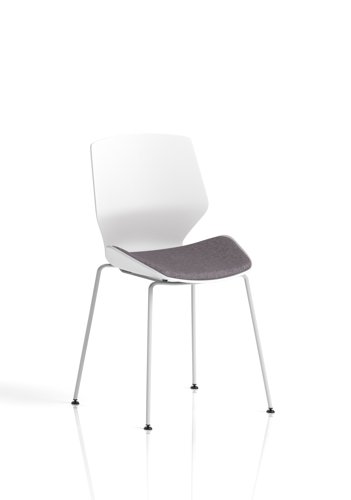Florence White Frame Visitor Chair Bespoke Colour Seat Rivet Fuse